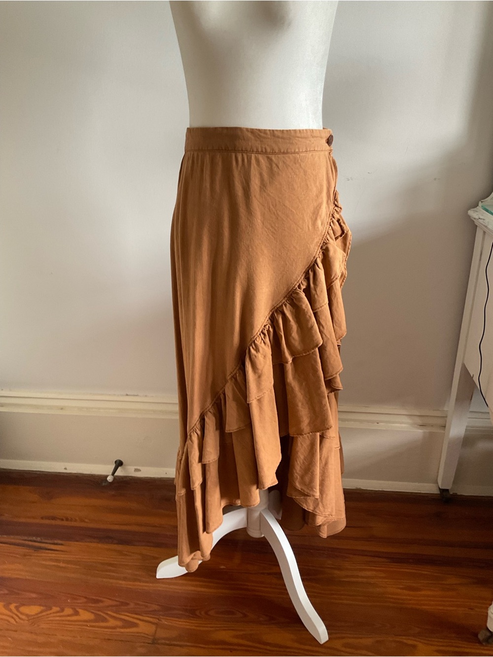 Free People Tiered Ruffle Wrap skirt XS